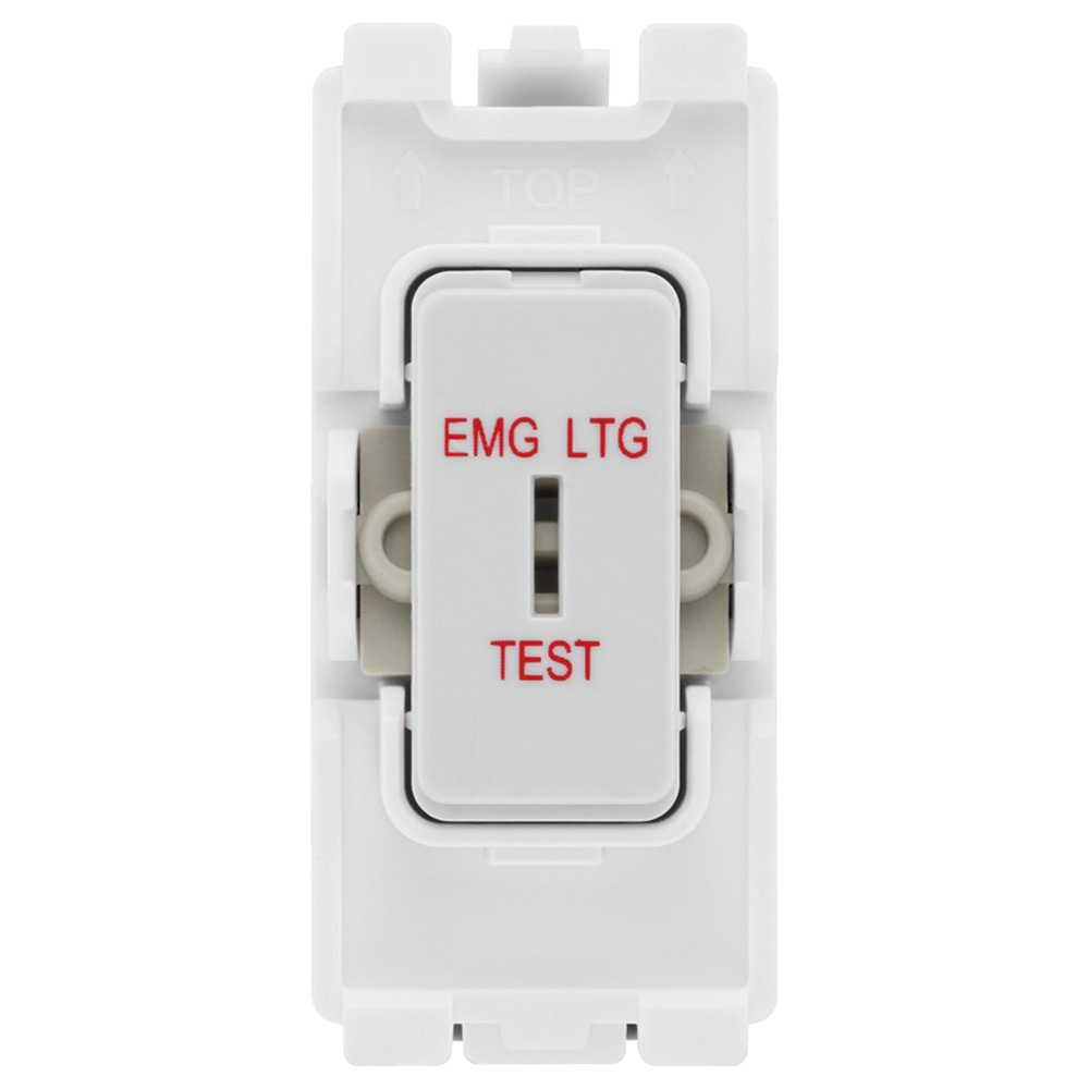 Image for BG Electric R12EL Grid Secret Grid 20A 2W SP Engraved Emergency White