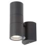 Zinc Leto GU10 Photocell Wall Light Up and Down Spotlight Black