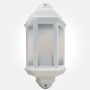 Eterna Polycarbonate Half Lantern Wall Light White 60W
