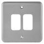 MK Metalclad K3492ALM Grid Front Plate 2 Gang Grey