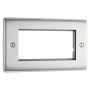BG Electrical Nexus 4 Module Front Plate Brushed Steel