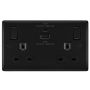BG Nexus Metal 13A 2 Gang DP Switched Socket Matt Black USB A+C 22W