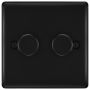 BG Nexus Metal Dimmer Switch 2 Gang 200W Matt Black