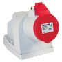 Lewden 16A 400V Red Industrial Angled Socket 4 Pin Weatherproof IP44