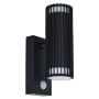 Zink Muto Up and Down Wall Light with PIR Black GU10