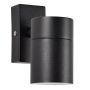 Forum Zinc Leto Fixed Outdoor Wall Light Up or Down GU10 Spotlight with Photocell Black