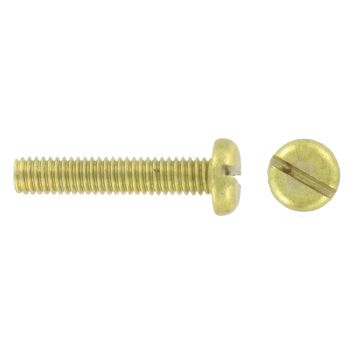 Image of Avenue Brass Machine Screw M4 x 20mm Slot Pan Head 100 Pack