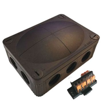 Image of Avenue Junction Box 7 Entries 95mm Waterproof IP66/IP677 Black