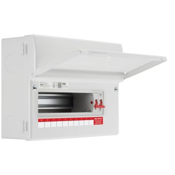 BG Metal Consumer Unit with Main Switch 10 Way