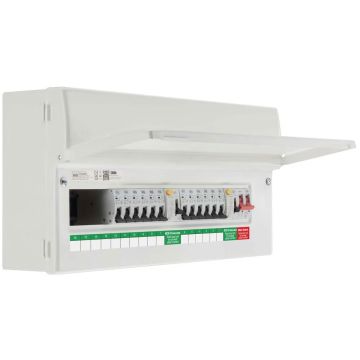 BG Fortress Dual RCD Populated Consumer Unit with SPD 15 Way