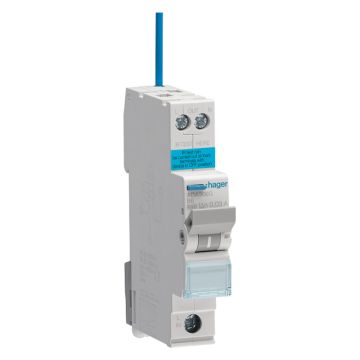 Image of Hager ADA306G 6A RCBO Type A 30mA Single Pole 6kA Single Module