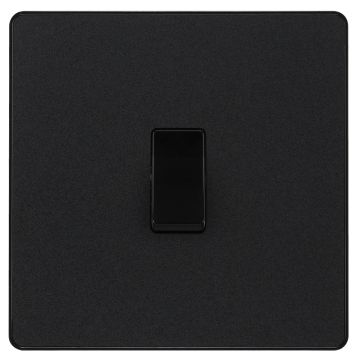 Image of BG Evolve Metal Screwless Intermediate Switch 1 Gang 20A Matt Black
