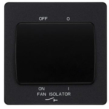 Image of BG Evolve Metal Screwless Fan Isolator Switch TP 1 Gang 10A Matt Black