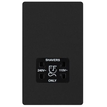Image of BG Evolve Metal Screwless Shaver Socket Dual Voltage Matt Black