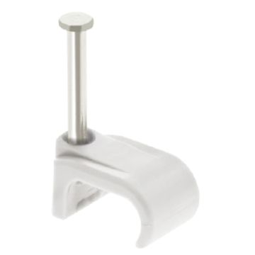 Unicrimp Flat Twin and Earth Cable Clips 5x8 White