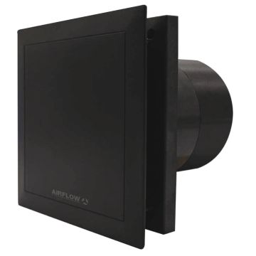 Airflow 4 Inch QuietAir Bathroom 2 Speed Extractor Fan Black
