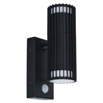Image of Zink Muto Up and Down Wall Light with PIR Black GU10