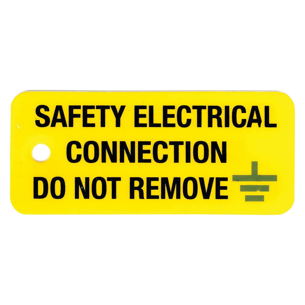 Image for Safety Electrical Connection Rigid Sticky Label 80 x 35mm Pack of 5