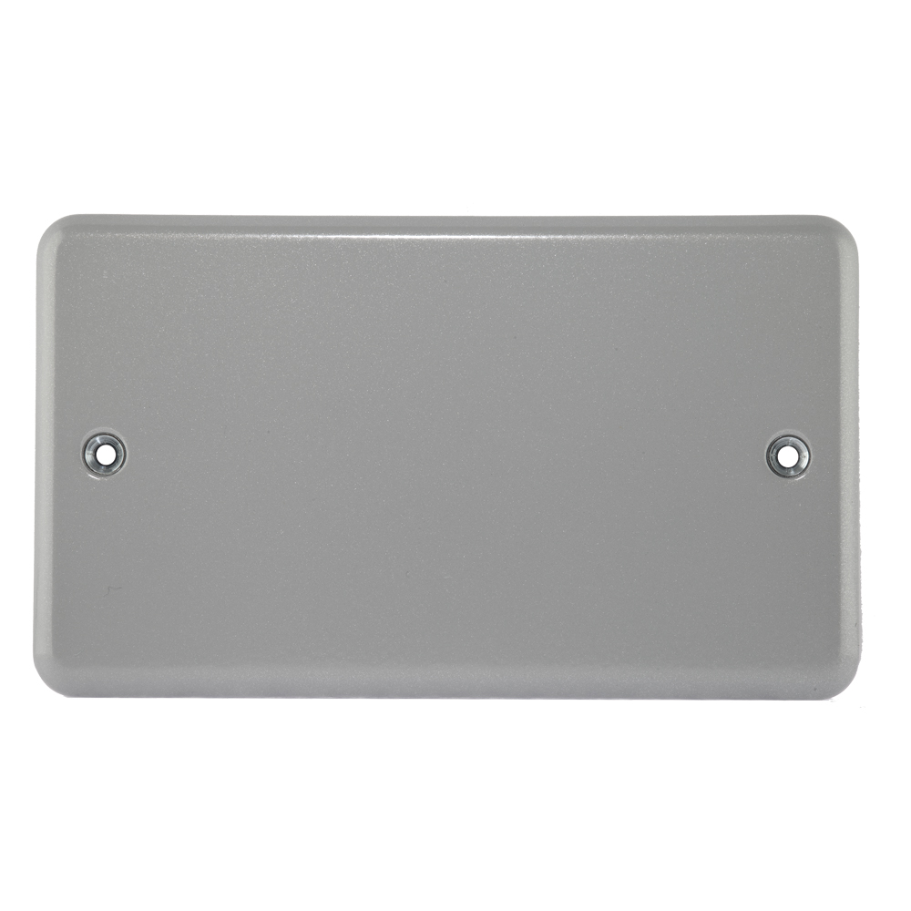 Image for MK Metalclad K3369ALM Blank Plate 2 Gang Metal Grey