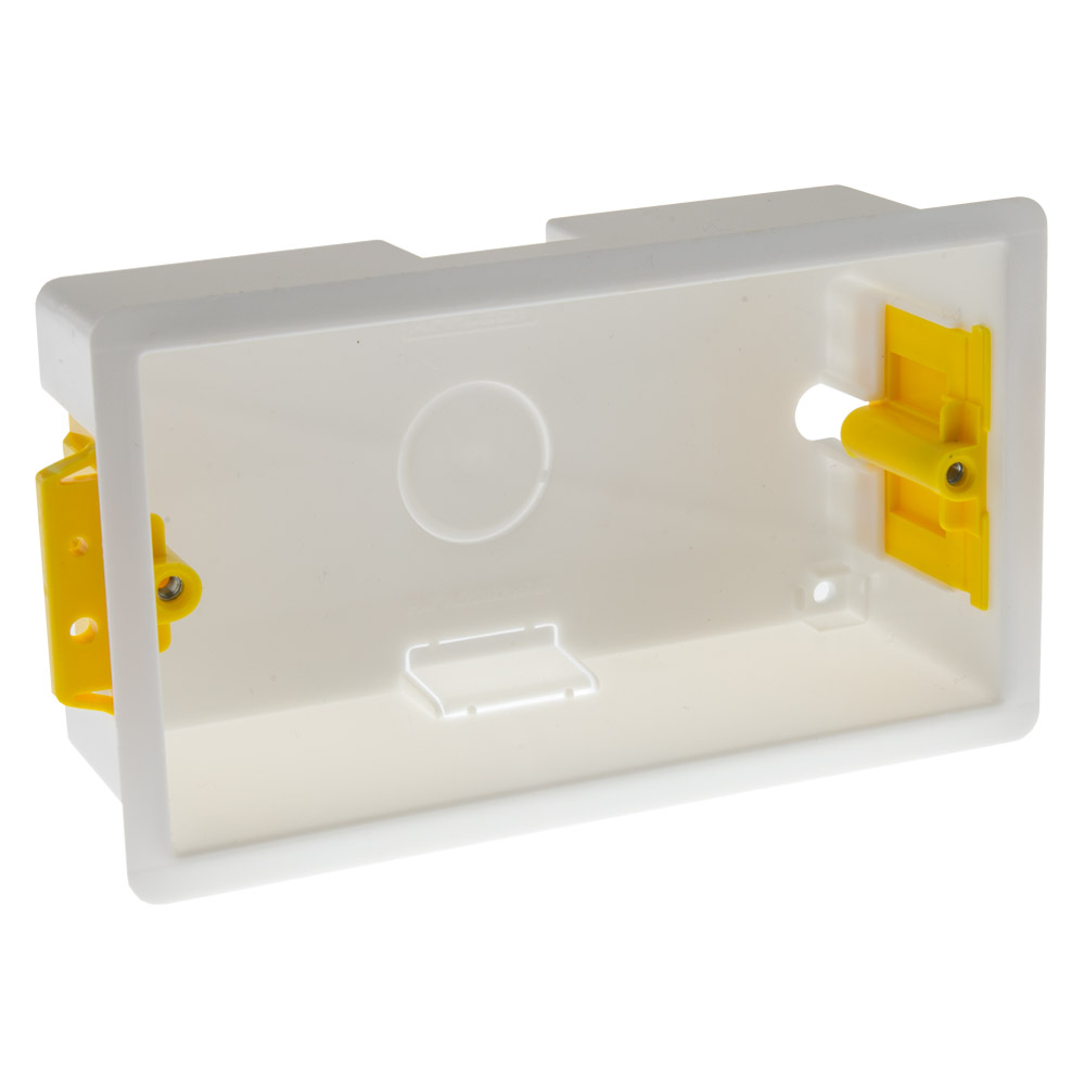 Image for Appleby SB631 Dry Lining Box 2 Gang 47mm Deep Double Plate White