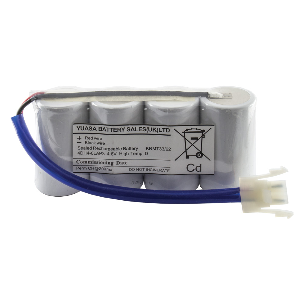 Image for Emergency Lighting Battery 4 Cell Plate 4.8V 4aH Lead and Connector