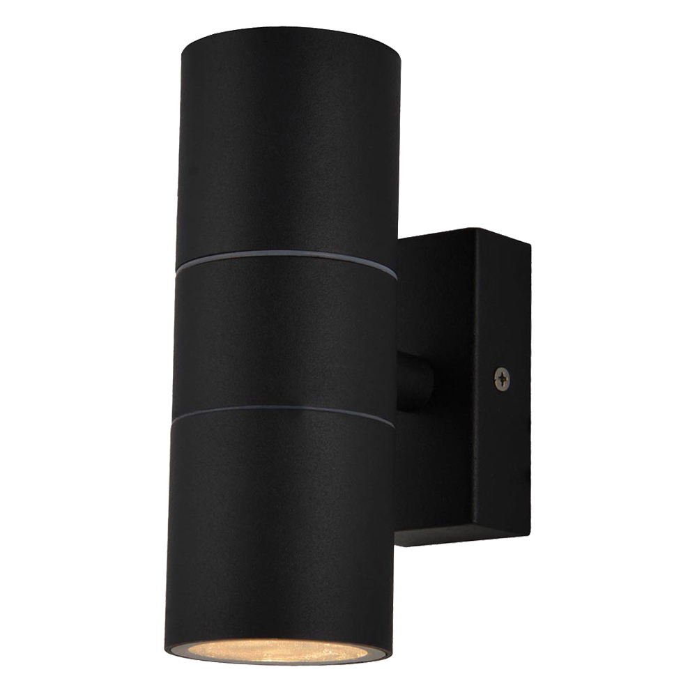 Image for Forum Zinc Leto Outdoor Wall Light GU10 Spotlight Up and Down Black Steel
