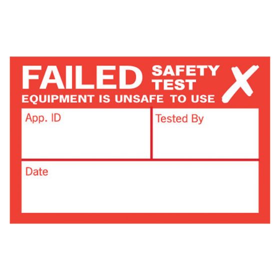 Image of Kewtech 250FAIL Fail Test Appliance Labels 250 Fan Folded Stickers