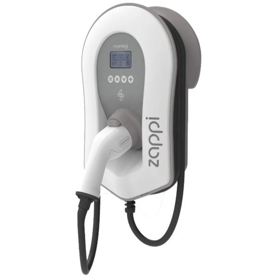 Zappi EV Charger 7kW 22kW Multiphase Tethered White
