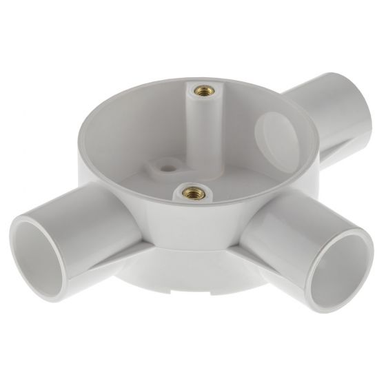 Image of Marshall Tufflex 2MRB5WH 20mm Tee Box White Plastic Conduit PVC