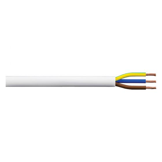 Image of 0.75mm 6A 3183YH 3 Core Flexible Cable PVC Flex White 50M Drum