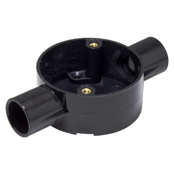 Image of Marshall Tufflex 3MRB3BK 25mm Through Box Black Plastic Conduit PVC
