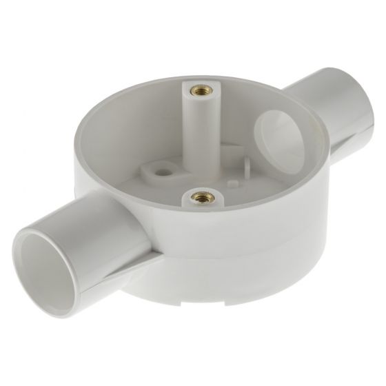 Image of Marshall Tufflex 3MRB3WH 25mm Through Box White Plastic Conduit PVC
