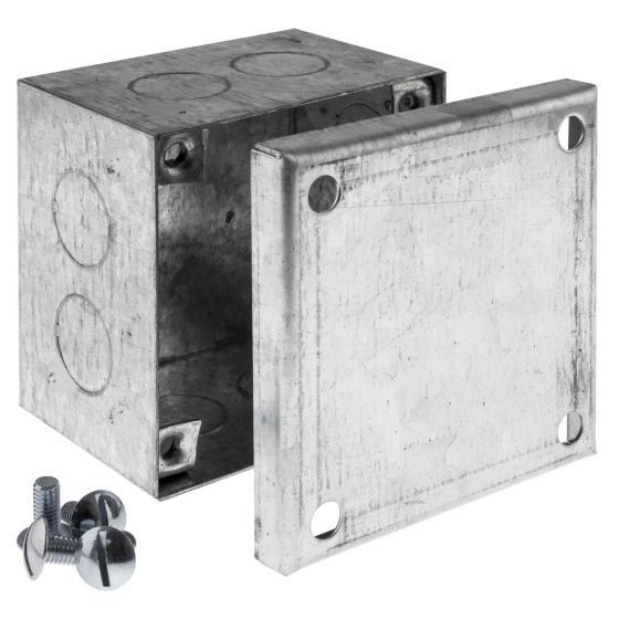 Image of Avenue Metal Adaptable Box 75x75x50mm with Knockouts Galvanised