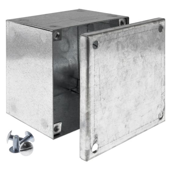 Image of Avenue Metal Adaptable Box 100x100x75mm Plain No Knockouts Galvanised