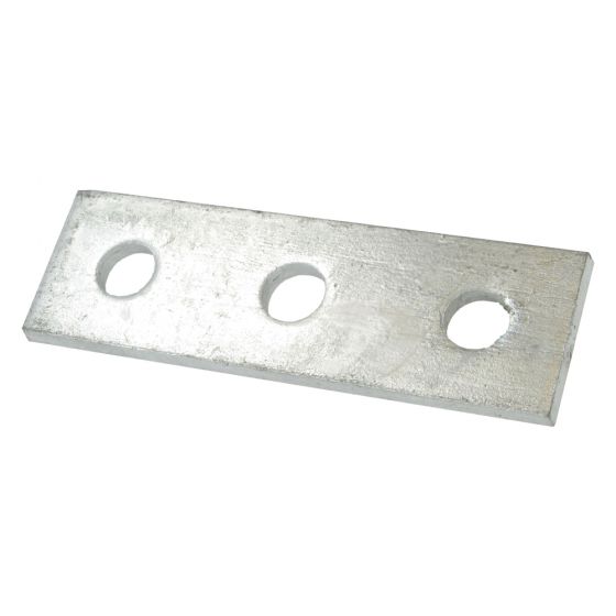 Image of Avenue Channel Flat Straight Splice Plate 3 Hole Galvanised Each