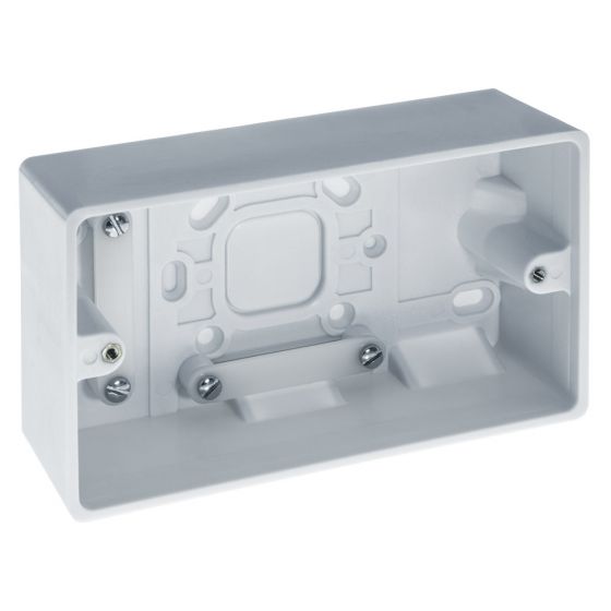 Image of Avenue Contour Surface Pattress 2 Gang 50mm Round Corner White