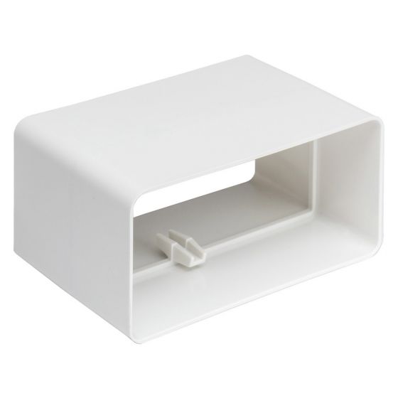 Image ofAvenue Flat Rectangular Duct Pipe Connector 120mm 5 Inch White 60mm x 204mm