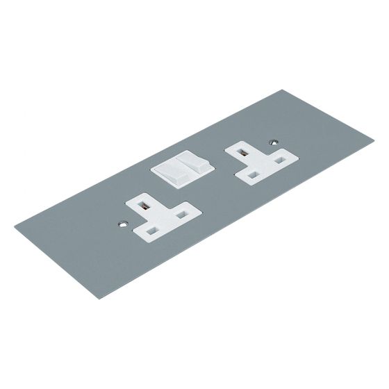 Image of Avenue Floor Box 2 Gang Socket 13A DP 3 Compartment Grey