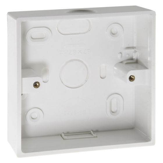 Image of Avenue PVC Surface Pattress 1 Gang 32mm Square Corner White