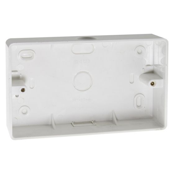 Image of Avenue PVC Surface Pattress 2 Gang 32mm Round Corner White