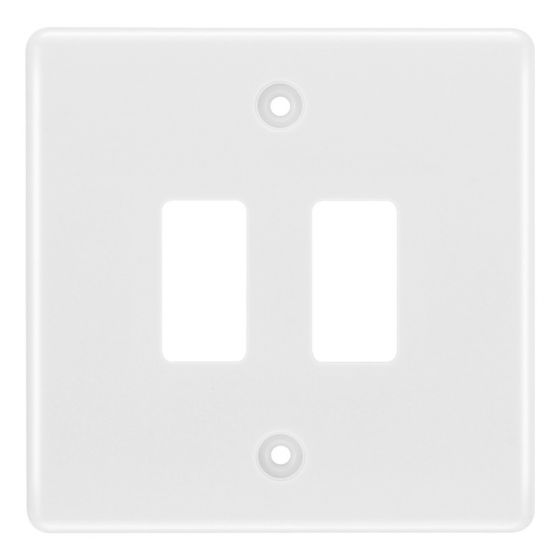 Image of BG Electric R82 Grid Module Front Plate 2 Gang White
