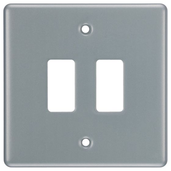 Image of BG Electric RMC2 Metalclad Grid Module Front Plate 2G Grey
