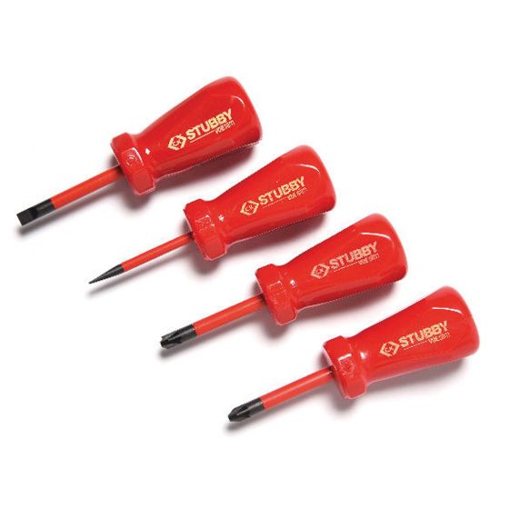Image of CK Tools T48349 Stubby VDE Slim Screwdriver Set Pack of 4 