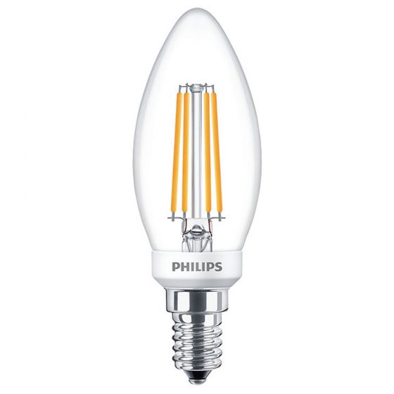 Image of Philips Classic Filament 5W LED Candle Bulb Dimmable SES Warm White