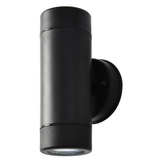 Image of Forum Coast Neso Outdoor Wall Light GU10 Up and Down Black Plastic