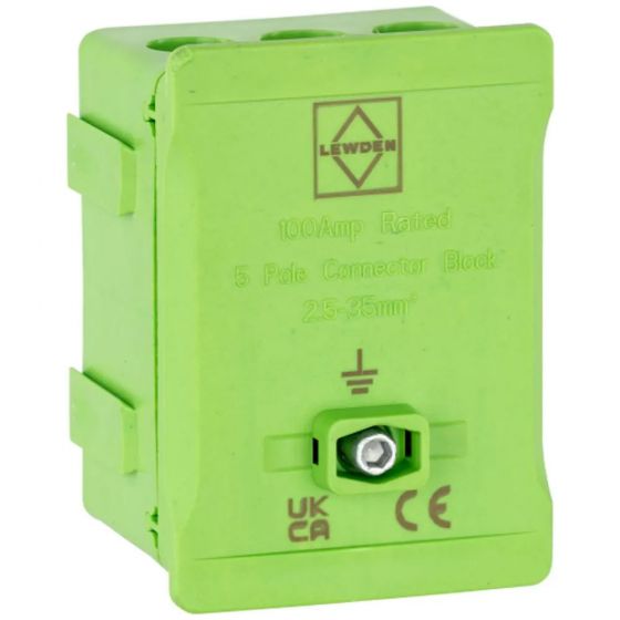 Lewden DT1005GN Single Pole Terminal Box 100A 5 Way Green