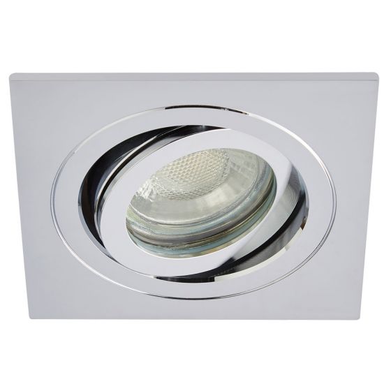 Image of Forum Cali Tiltable LED GU10 Square Downlights 7W Polished Chrome IP65