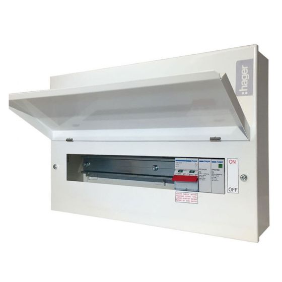 Image of Hager VML108SPDRK Type 2 SPD Main Switch Consumer Unit 8 Way