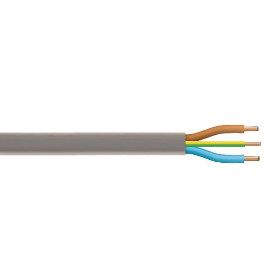 1mm 14A 6242YH Twin & Earth Cable PVC Grey with Insulated Earth Conductor 50M Drum