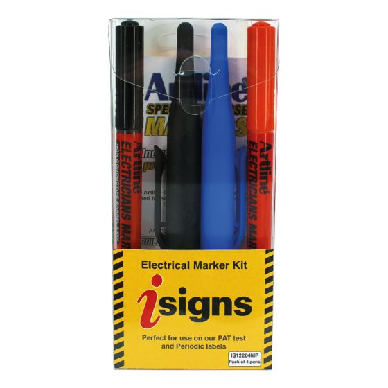 Image for isign Electrical Marker Pen Kit - two long nibbed and two double ended - 4 pack